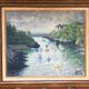 Oil on canvas by yann breiz (1923-2018). the port of brigneau, 1998.