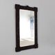 Antique Tramp Art wall mirror brutalism chip carving 1900