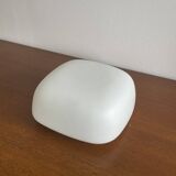 Square wall lights in sandblasted white glass