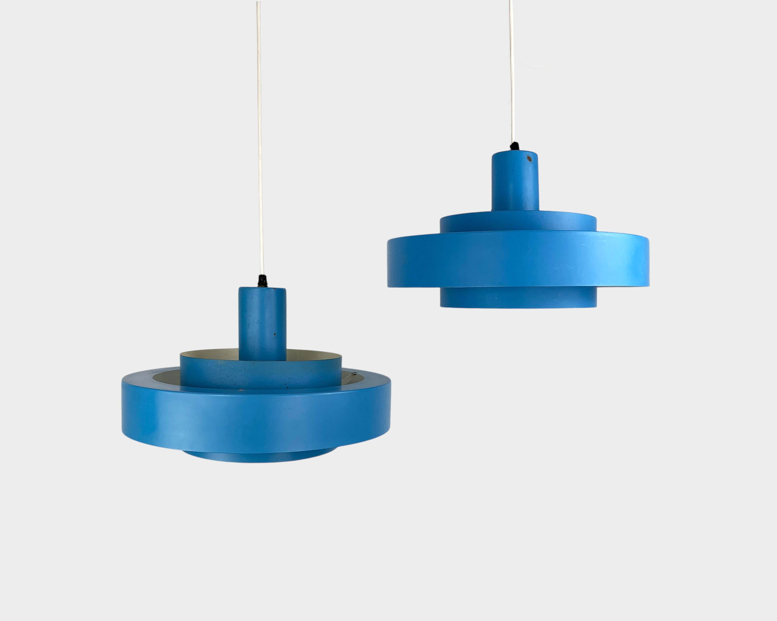 Paire de suspensions Equator bleues par Jo Hammerborg pour Fog & Mørup, 1968