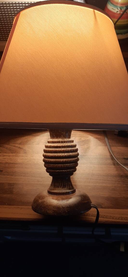 Art Deco turned wood lamp