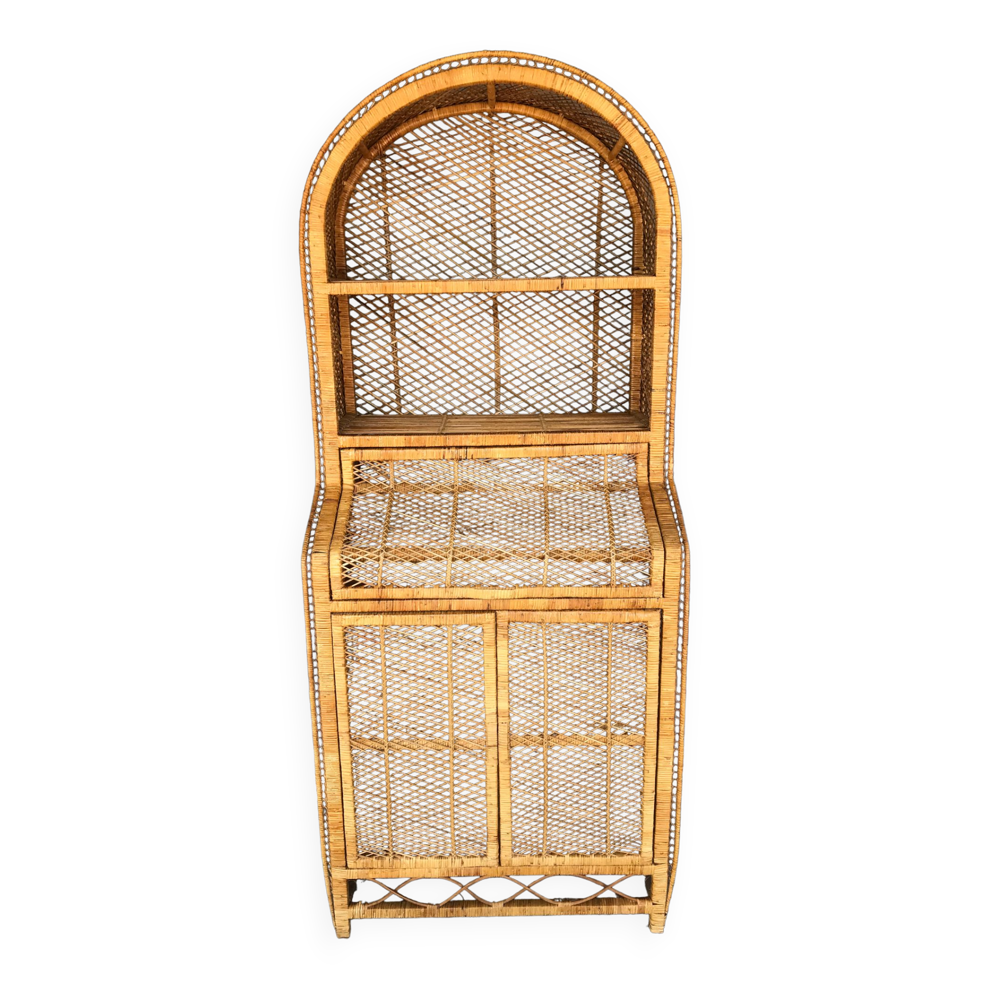 Vintage rattan bookcase