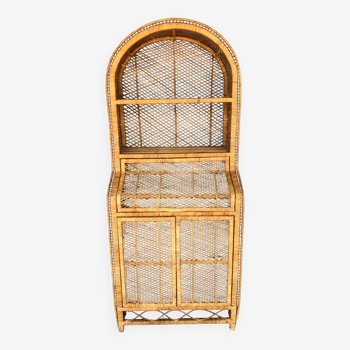 Vintage rattan bookcase