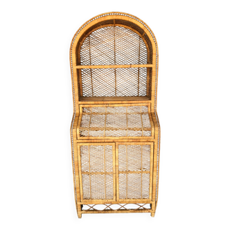 Vintage rattan bookcase