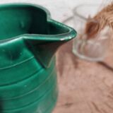 Small malachite green pitcher signed Poët Laval