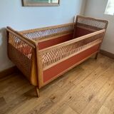 Vintage rattan bed for baby/child