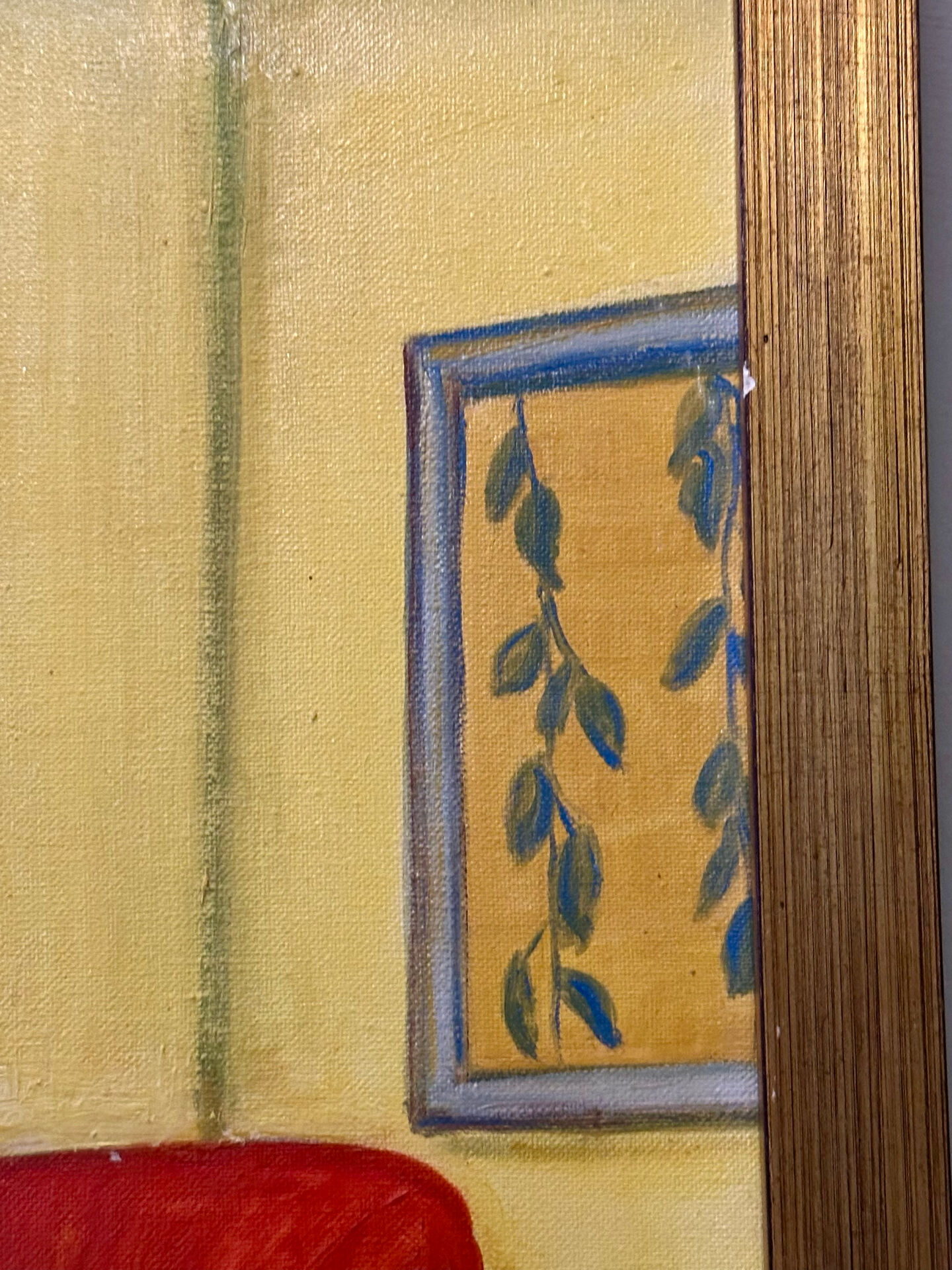 Tableau peinture naïf signé FES