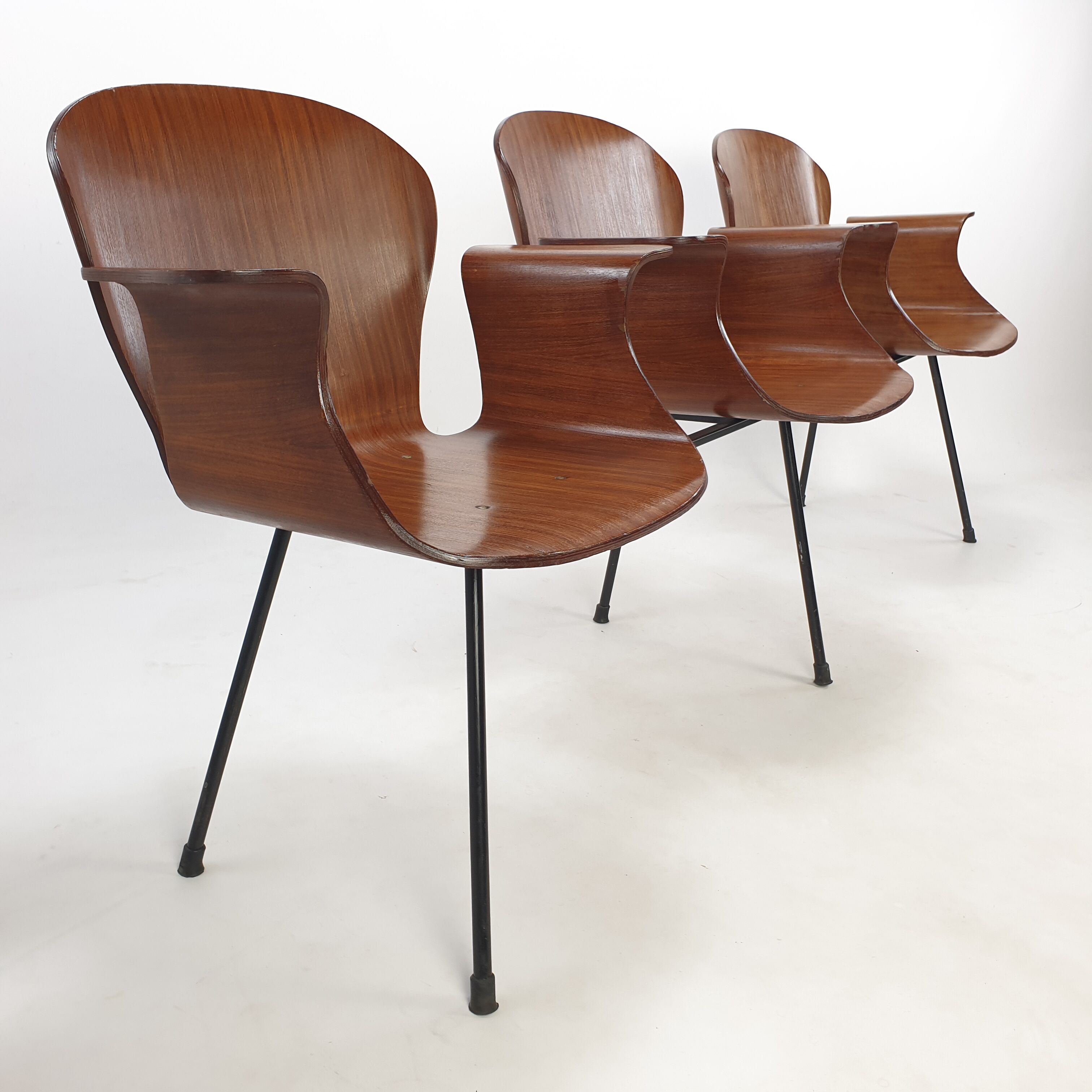 Mid Century Italian 3-seat Bench by Carlo Ratti, 50's