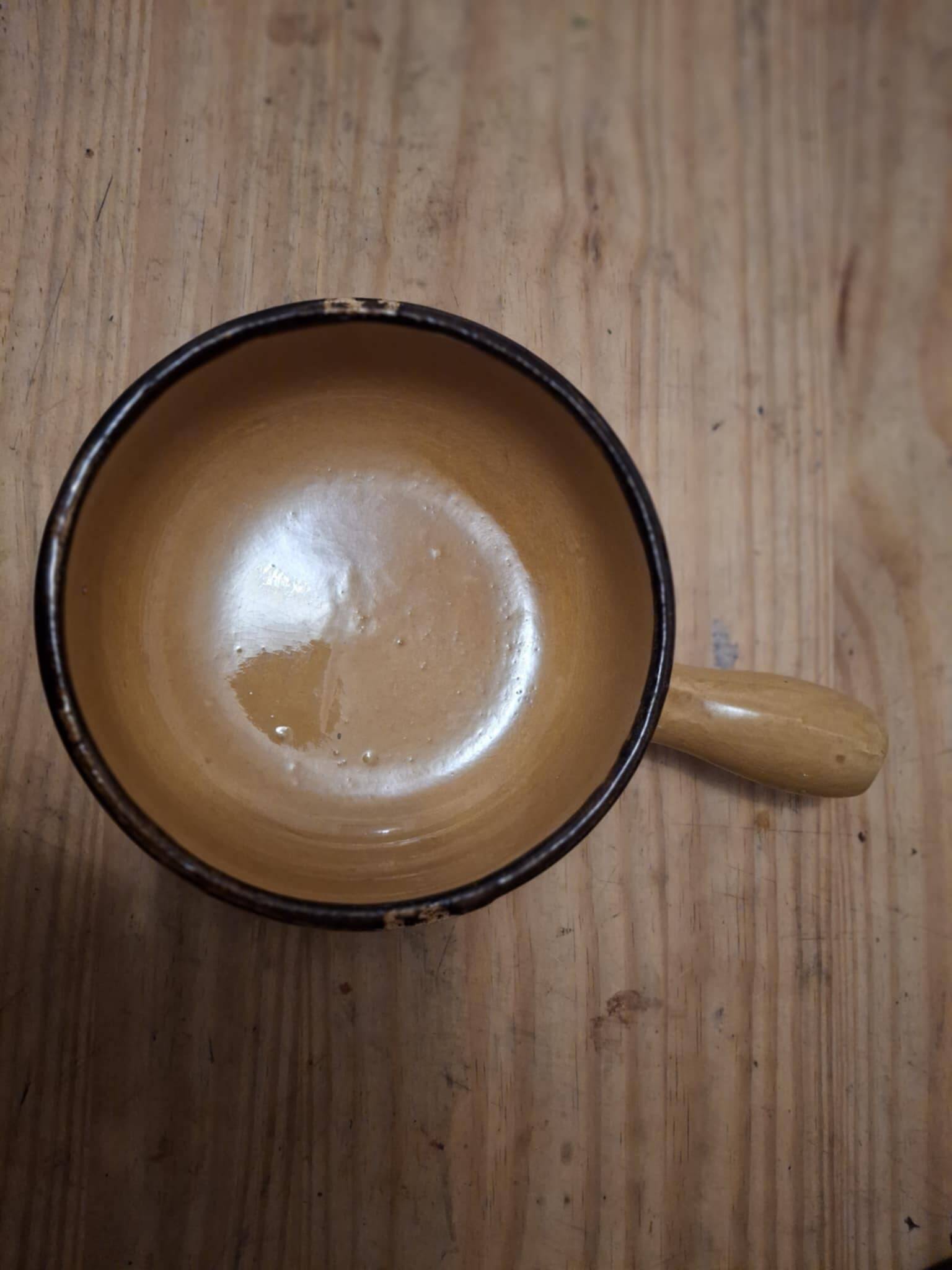 Vintage glazed terracotta casserole La Bourguignonne France