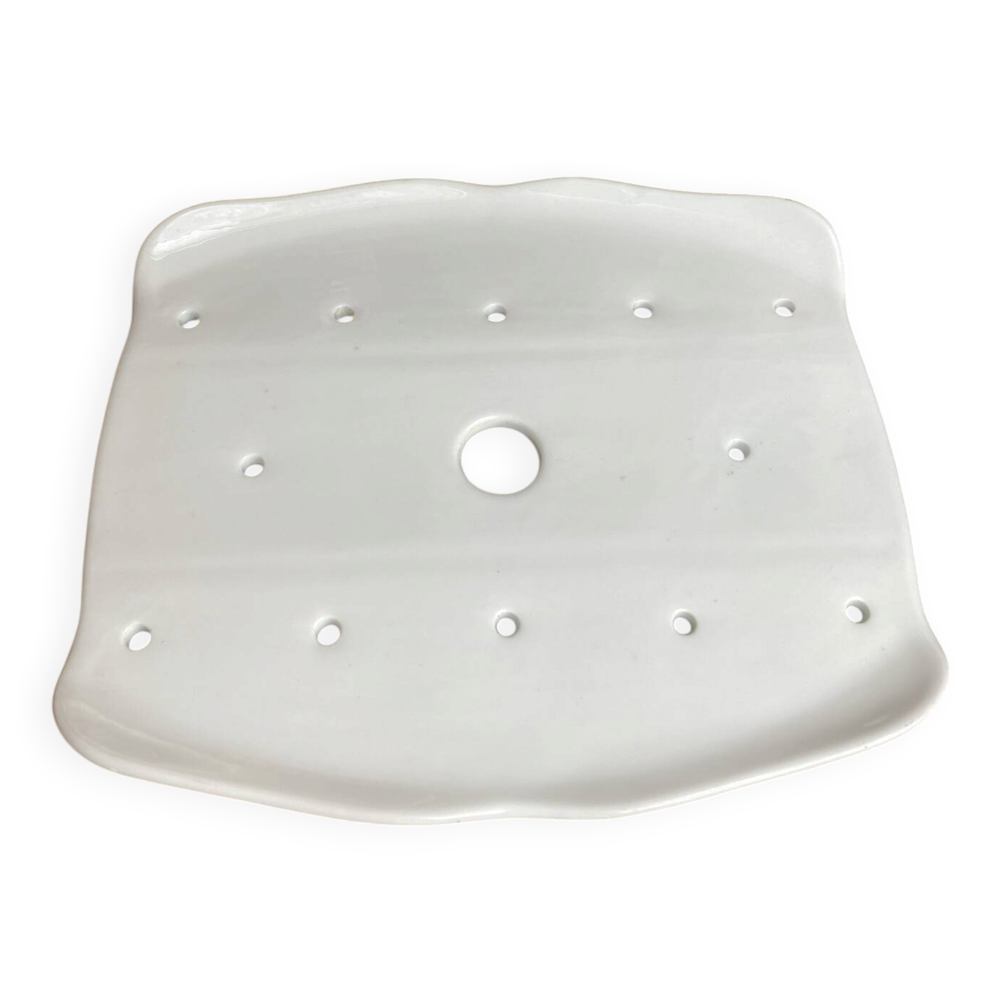 White porcelain draining plate