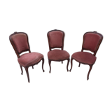 Set of 3 Louis Philippe style chair in walnut
