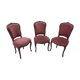 Set of 3 Louis Philippe style chair in walnut