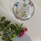 Flowered glass jar