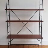 Modular shelf on feet String metal and wood