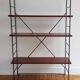 Etagère modulable sur pieds string métal et bois