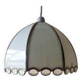 Opaline and pewter chandelier