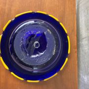Large blue Murano glass vase 1960s