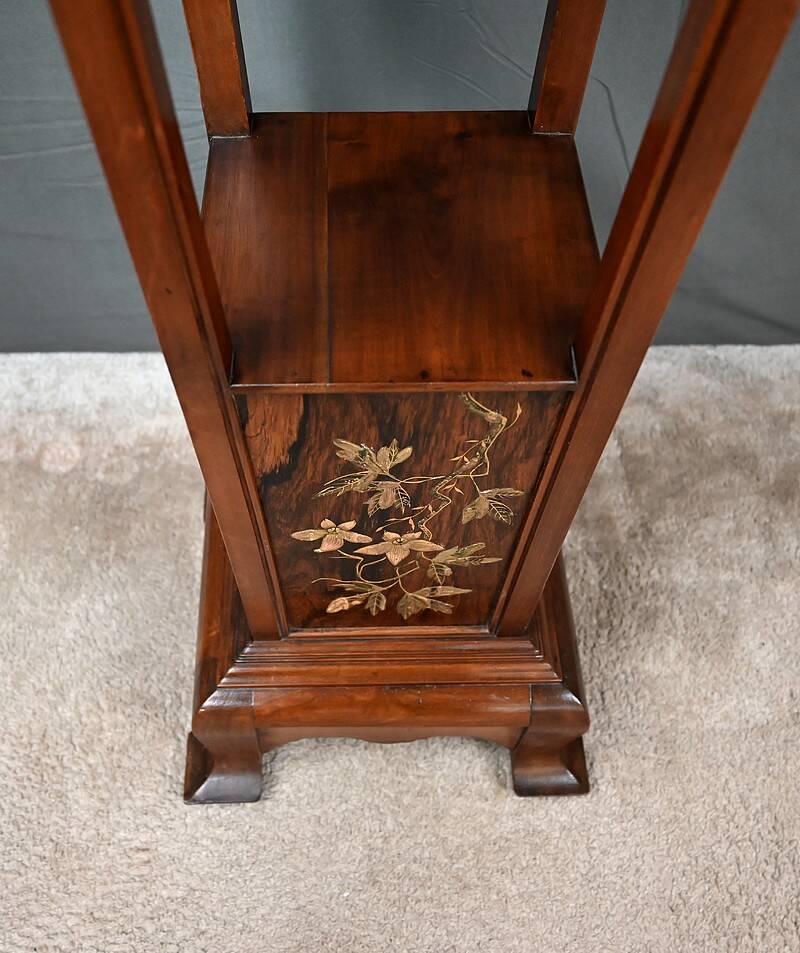 Large Cherry & Walnut Stool, Asian style – Early 20th century