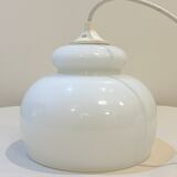 Opaline pendant light in white glass from the 60s and 70s vintage Free form