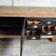 Old workbench furniture with six drawers and a door