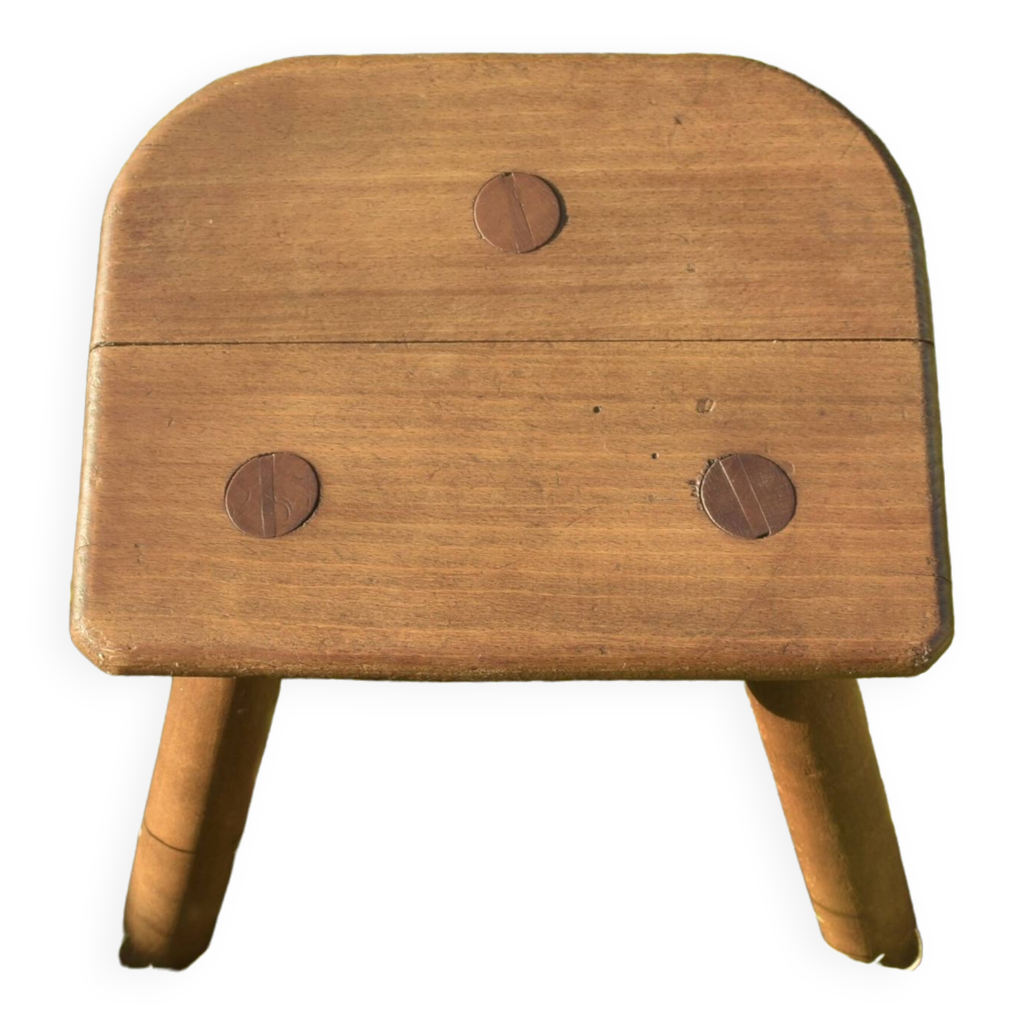 Antique tripod farm stool - wooden milking stool