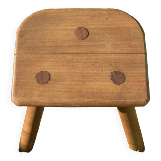 Antique tripod farm stool - wooden milking stool