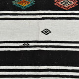 Tapis de chanvre blanc et noir 6x13, 202x404cm