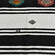 Tapis de chanvre blanc et noir 6x13, 202x404cm