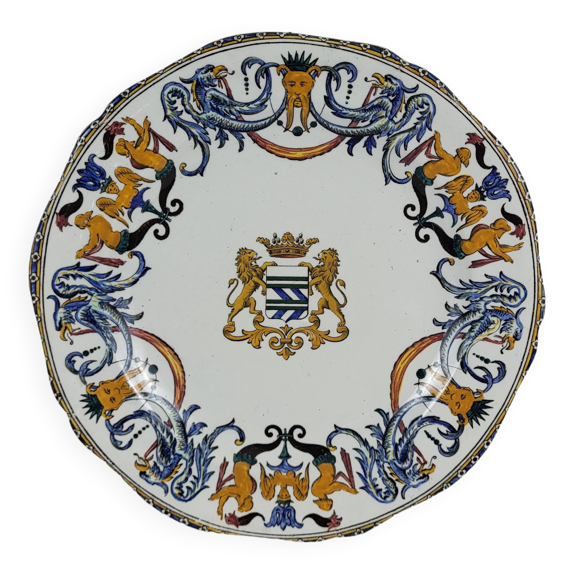 19th century Gien earthenware plate