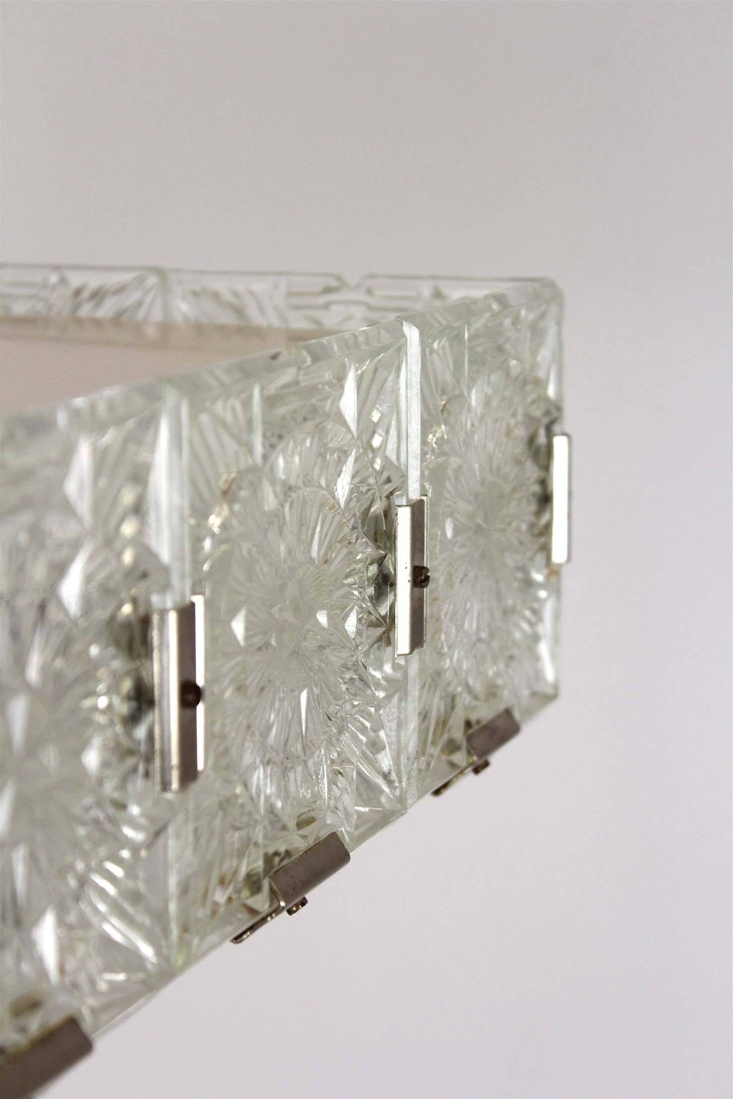 Vintage Sculptural Glass Pendant Lamp by Kamenický Šenov, 1970s