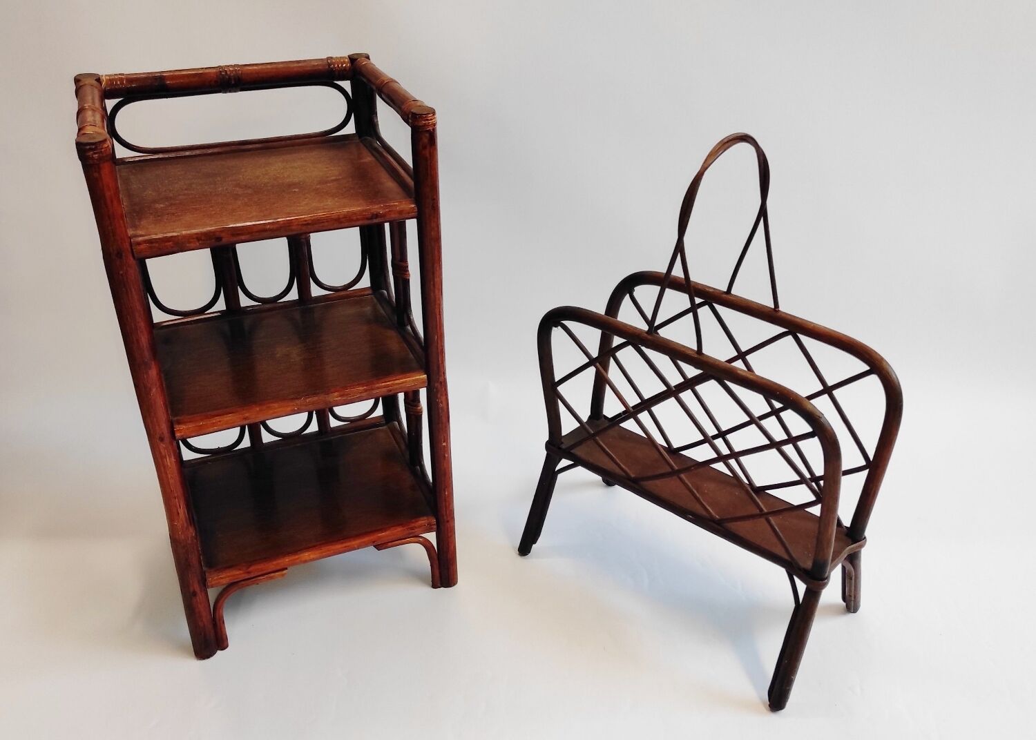 Vintage rattan shelf