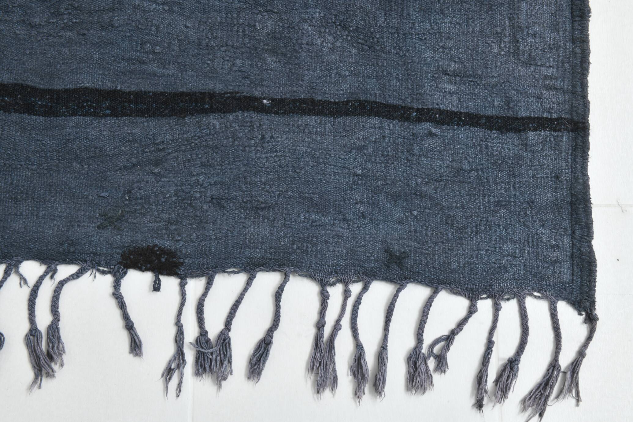 Blue & Black Ethnic Vintage Kilim Rug, 174x204Cm