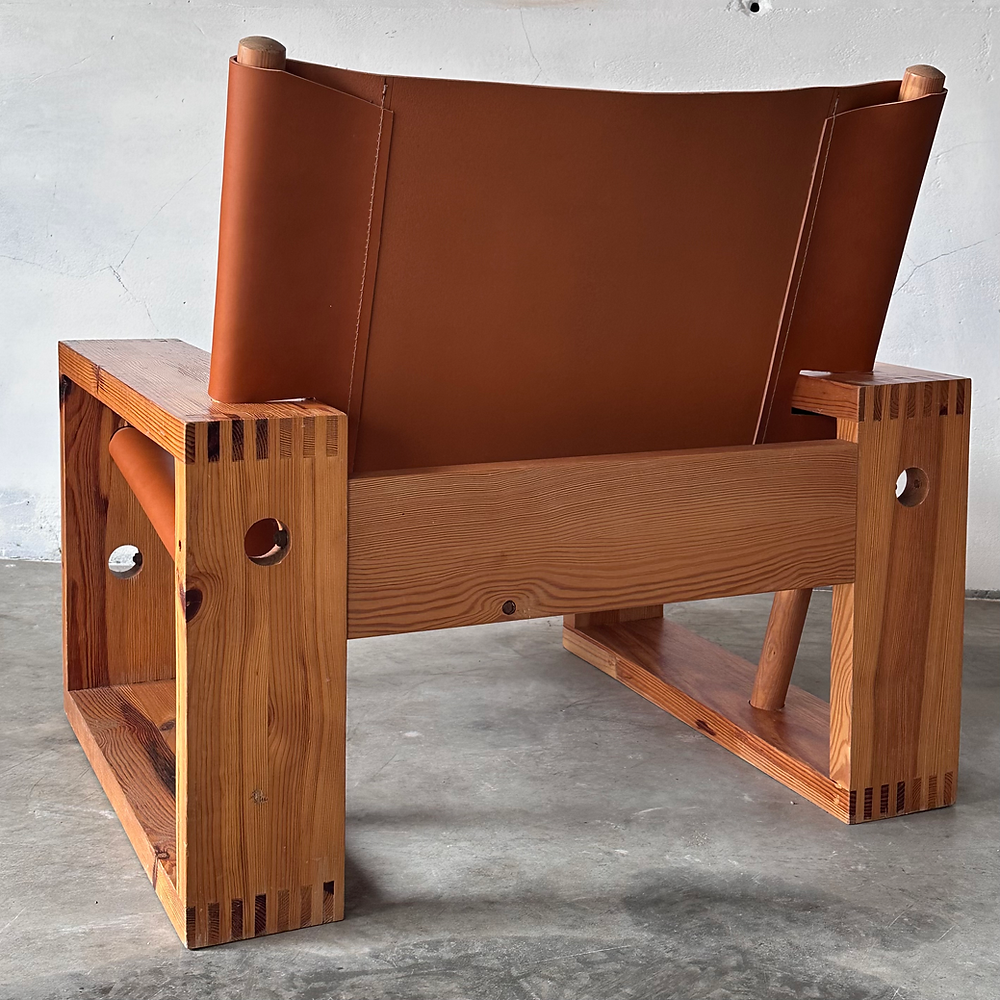 Brutalist lounge chair, Ate Van Apeldoorn, Houtwerk Hattem, Netherlands, 1970s