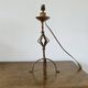 Large "Arts & Crafts" style lamp in beaten iron with a golden patina.