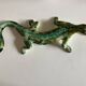 Provence 1970 XXL lizard in green glazed stoneware