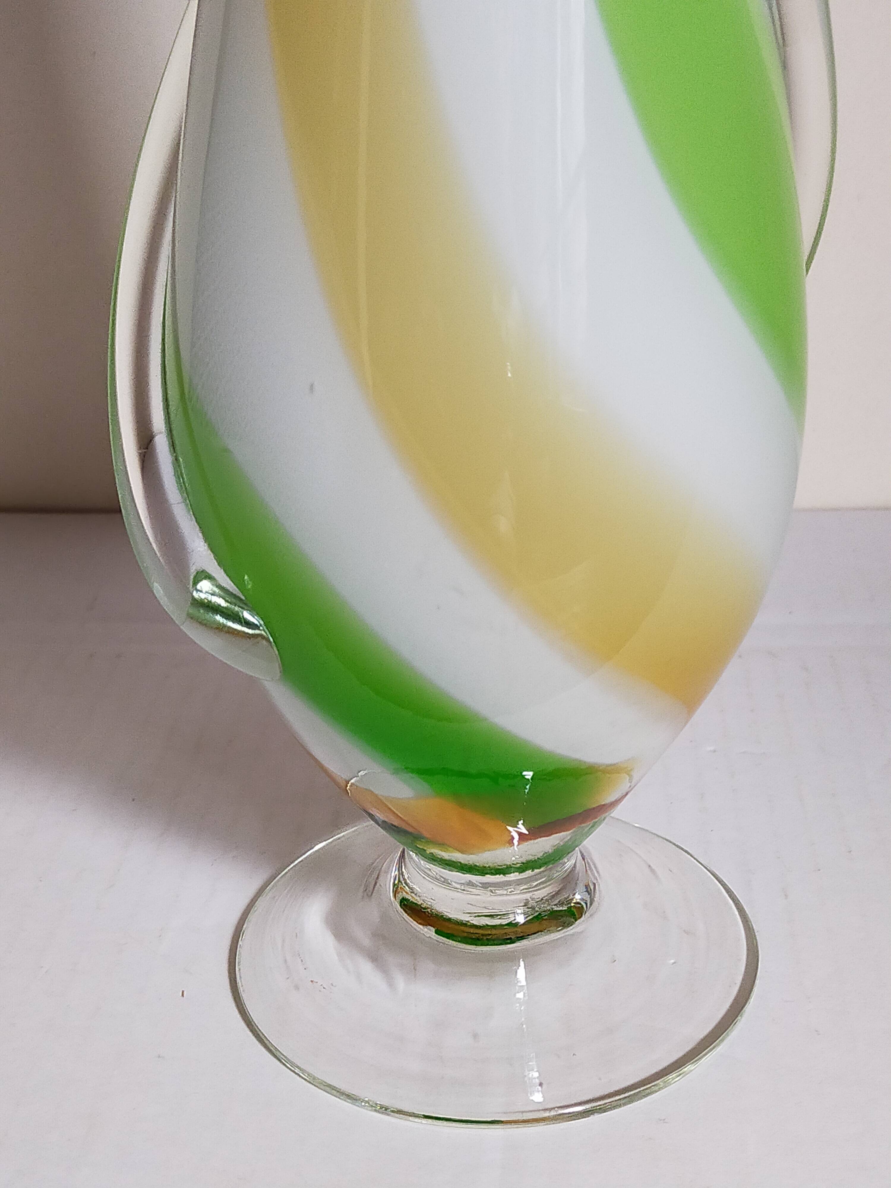 Vintage two-tone glass vase 39 cm