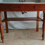 Toilet table on marble with cacker
