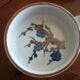 3 ceramic casserole dishes with blue and brown branch pattern