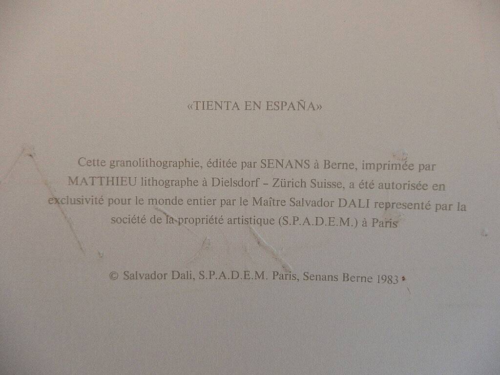 Salvador DALI : Tienta - Place en Espagne, Lithographie signée - 1983