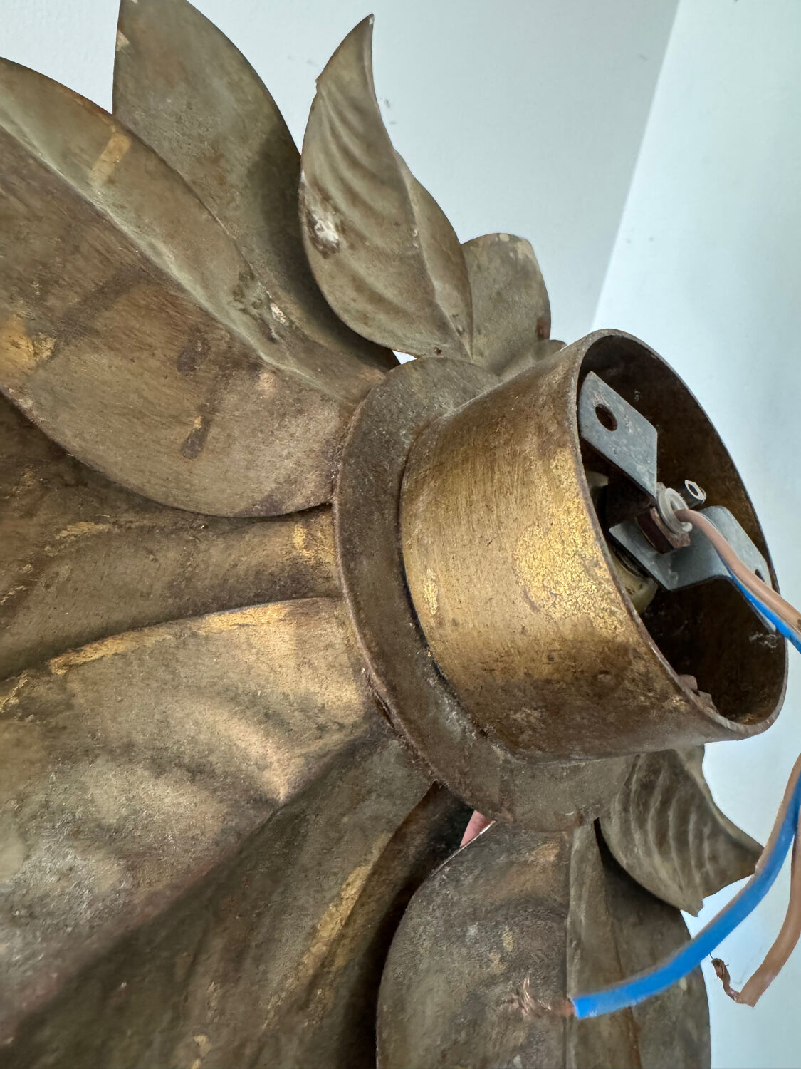 Golden flower wall light from the 70s