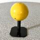Vintage wall coat rack, metal and wood in yellow, 1 hook.