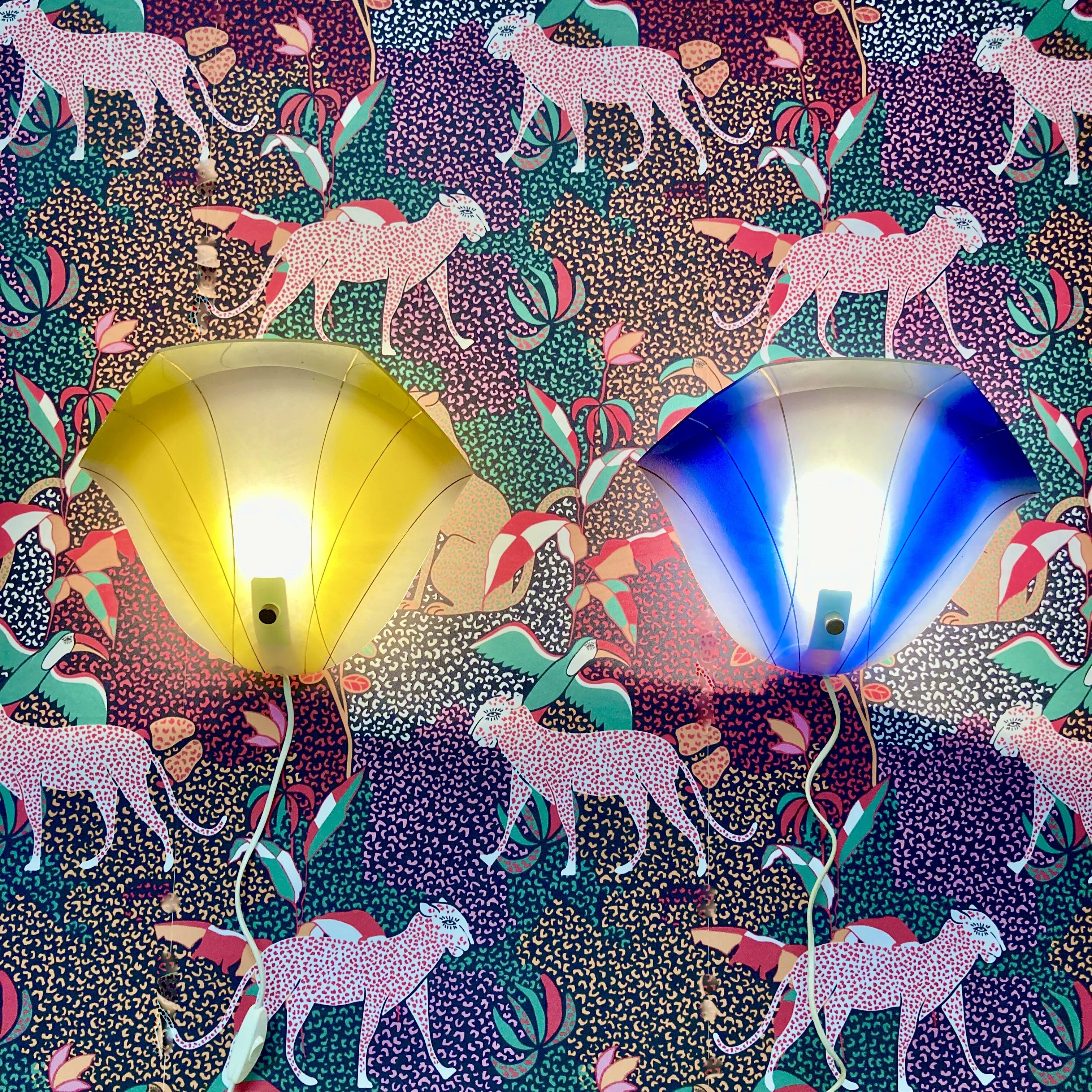 Pair of glass wall lights, Scandinavian design, 1950s.