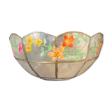 Mother-of-pearl and brass wall lamp