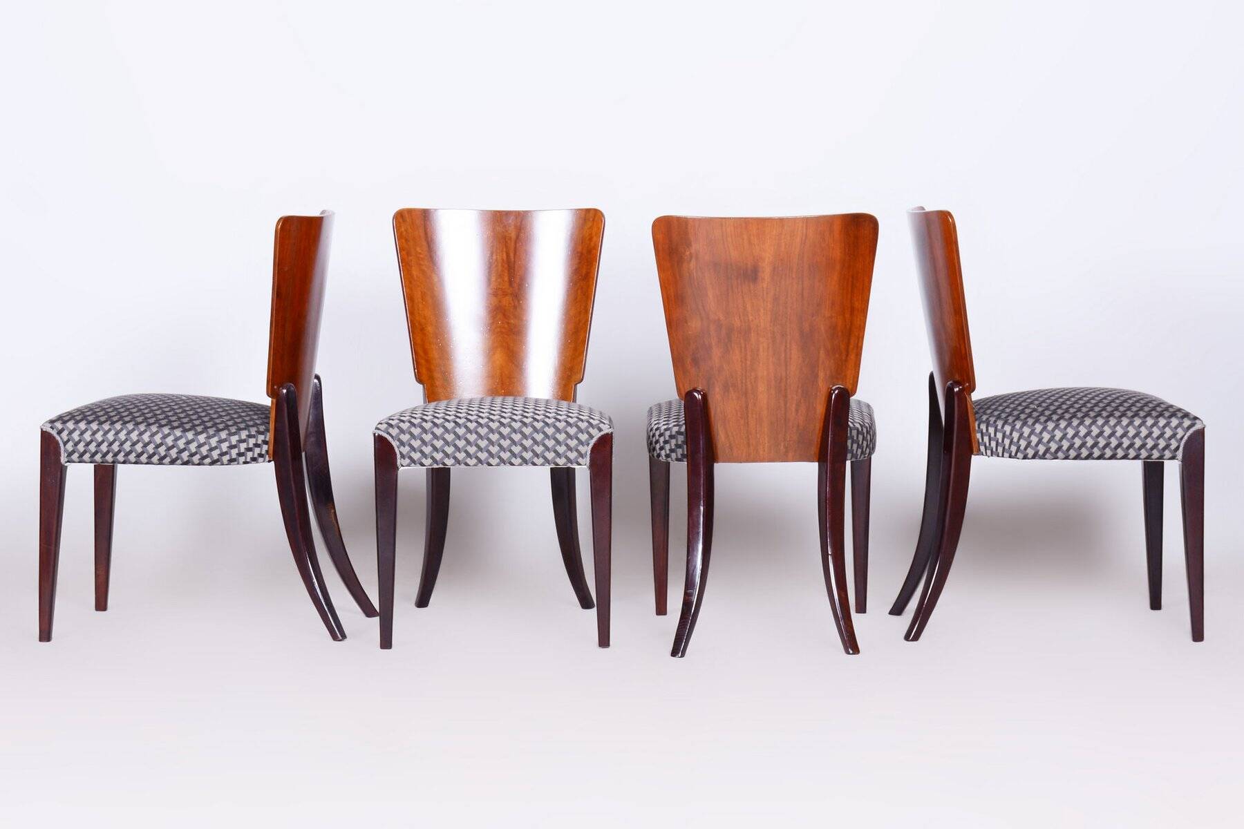 Art Deco Chairs in Beech attributed to Jindřich Halabala for Up Závody, Czechia, 1930s, Set of 4