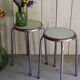 Pair of metal stools and formica 60s