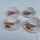 4 tea cups antique earthenware