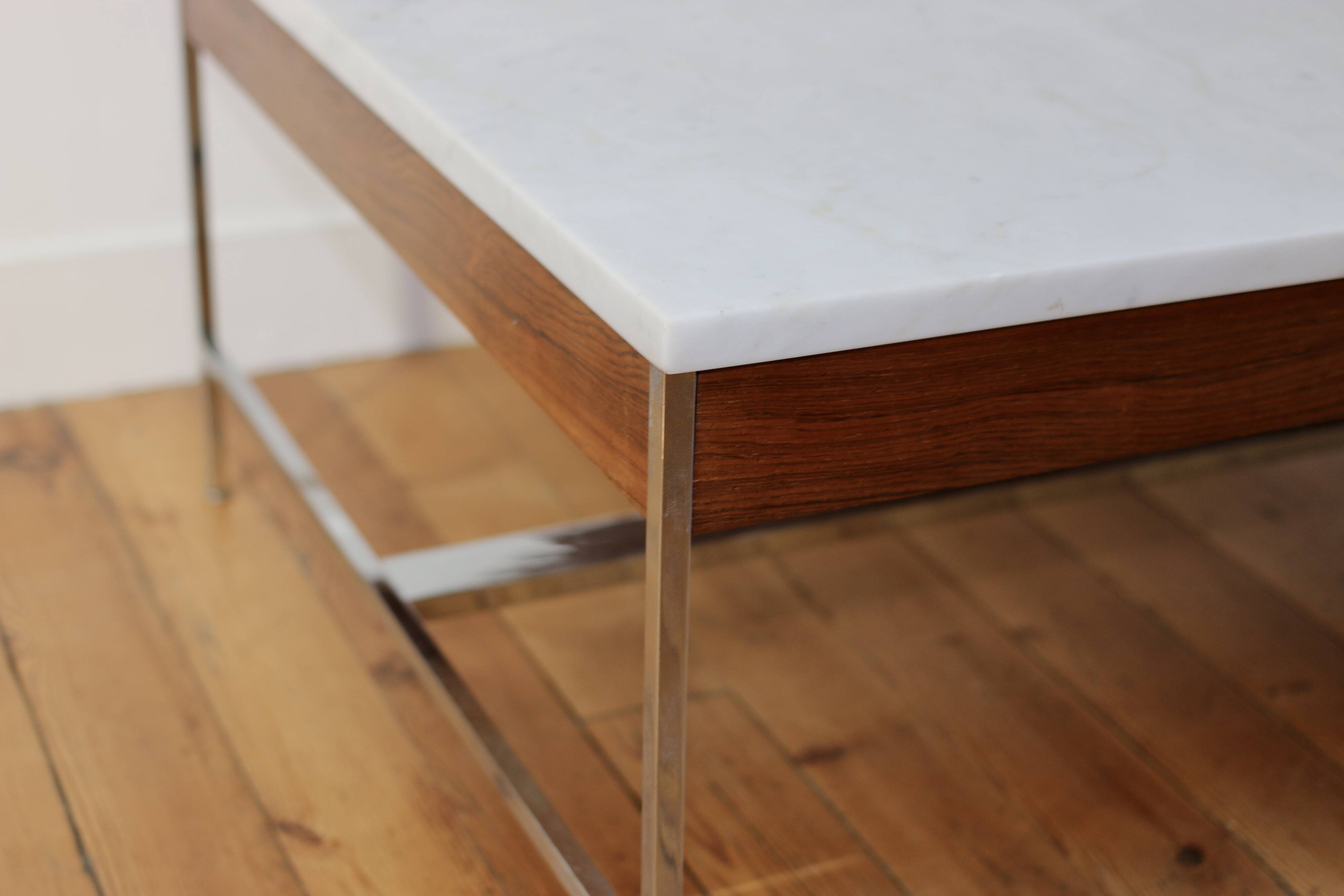 Table basse design marbre et palissandre Georges Nelson 1970