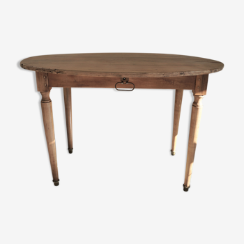 Table ronde en bois brut