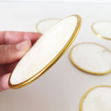 6 vintage mother-of-pearl coasters