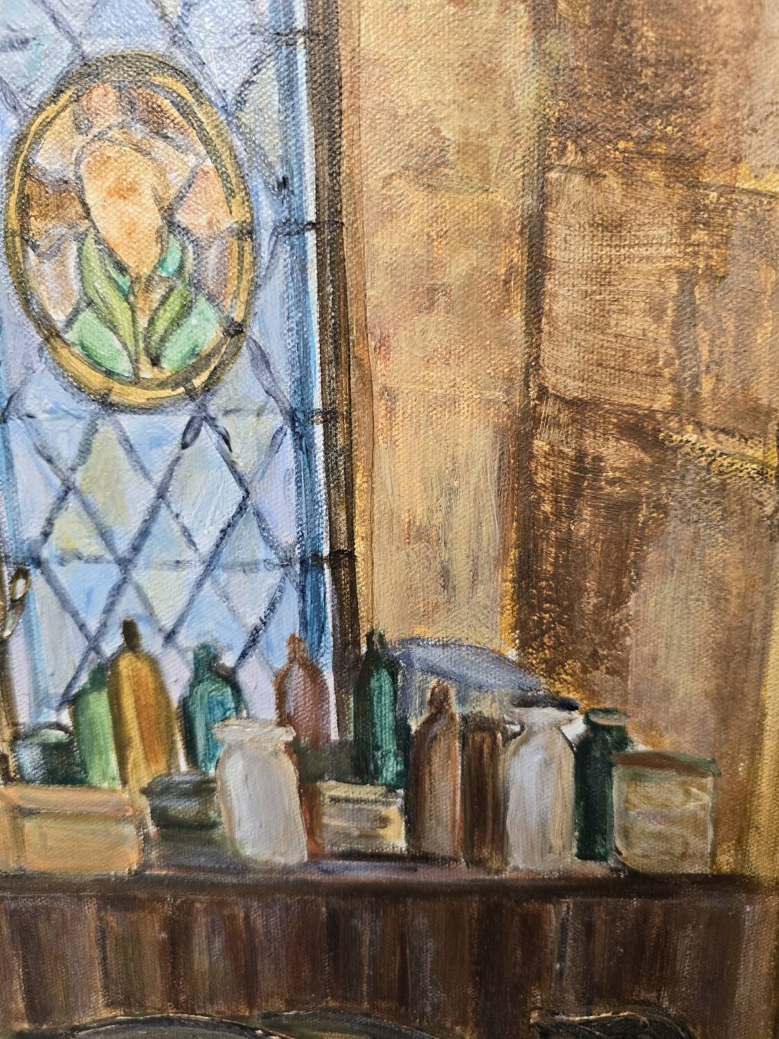 Oil on canvas "the artist's studio"